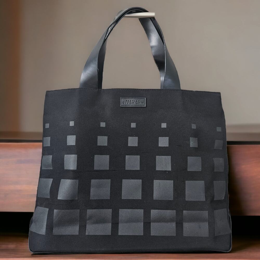 Givenchy‎ Parfums Logo Tote Bag Fabric Black Lined Nylon PVC Shopper Weekend